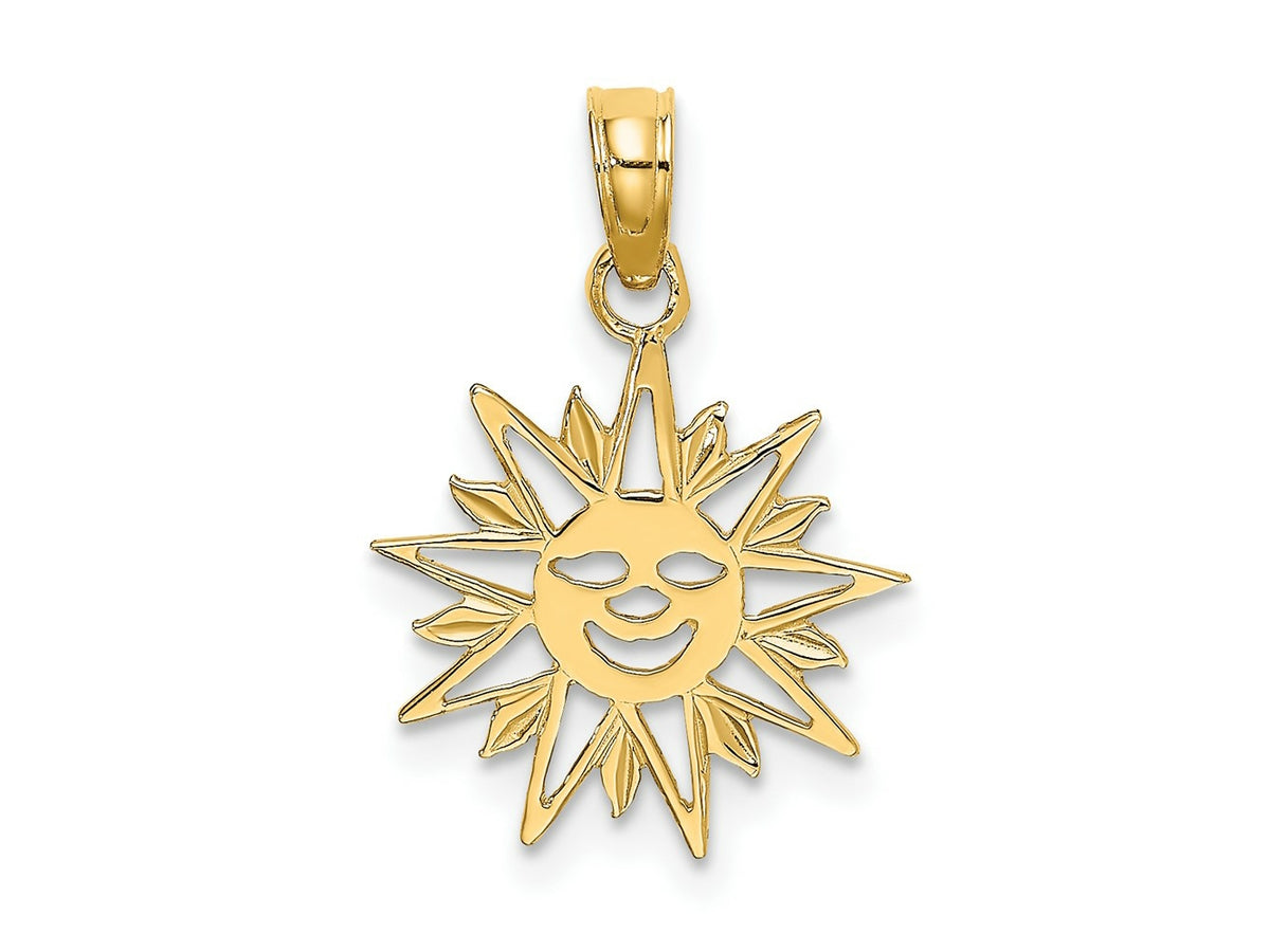 FJC Finejewelers 10 kt Yellow Gold Smiling Sun Charm 17 x 13 mm