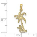 FJC Finejewelers 10 kt Yellow Gold Palm Tree with Cactus Charm 20 x 11 mm