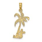 FJC Finejewelers 10 kt Yellow Gold Palm Tree with Cactus Charm 20 x 11 mm