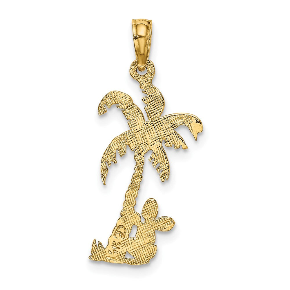 FJC Finejewelers 10 kt Yellow Gold Palm Tree with Cactus Charm 20 x 11 mm