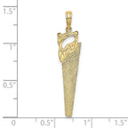 FJC Finejewelers 10 kt Yellow Gold 3-D Flat Hand Saw Charm 30 x 8 mm
