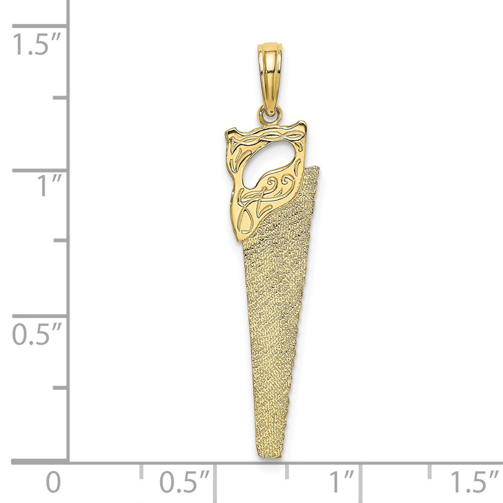 FJC Finejewelers 10 kt Yellow Gold 3-D Flat Hand Saw Charm 30 x 8 mm