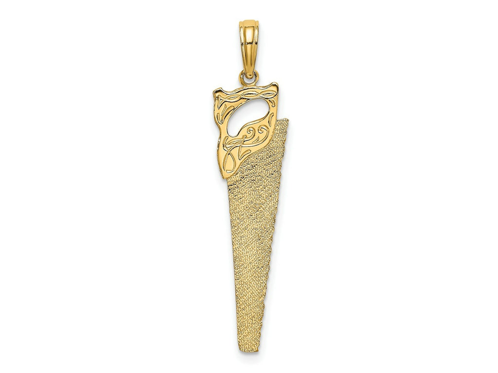 FJC Finejewelers 10 kt Yellow Gold 3-D Flat Hand Saw Charm 30 x 8 mm