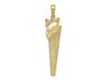 FJC Finejewelers 10 kt Yellow Gold 3-D Flat Hand Saw Charm 30 x 8 mm