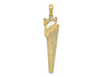 FJC Finejewelers 10 kt Yellow Gold 3-D Flat Hand Saw Charm 30 x 8 mm