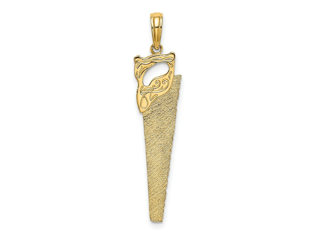FJC Finejewelers 10 kt Yellow Gold 3-D Flat Hand Saw Charm 30 x 8 mm