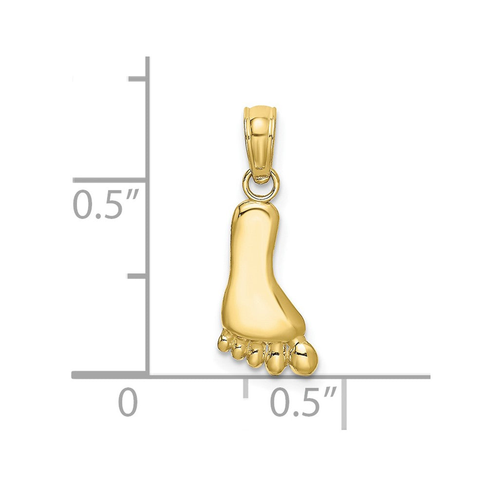 FJC Finejewelers 10 kt Yellow Gold Polished Foot Charm 11 x 6 mm
