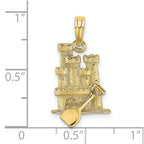 FJC Finejewelers 10 kt Yellow Gold 3-D Sand Castle with Shovel Charm 25 x 13 mm