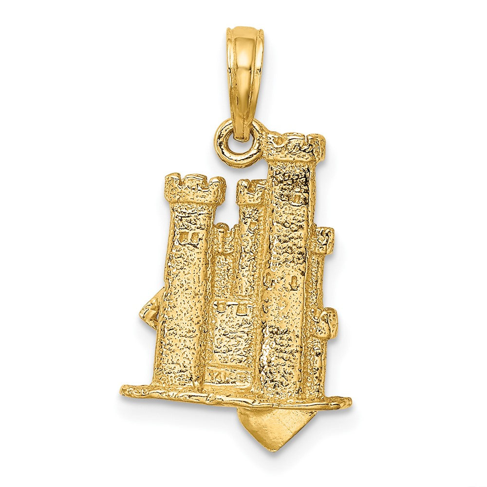 FJC Finejewelers 10 kt Yellow Gold 3-D Sand Castle with Shovel Charm 25 x 13 mm