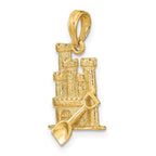 FJC Finejewelers 10 kt Yellow Gold 3-D Sand Castle with Shovel Charm 25 x 13 mm
