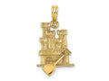 FJC Finejewelers 10 kt Yellow Gold 3-D Sand Castle with Shovel Charm 25 x 13 mm