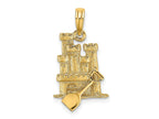 FJC Finejewelers 10 kt Yellow Gold 3-D Sand Castle with Shovel Charm 25 x 13 mm
