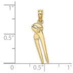 FJC Finejewelers 10 kt Yellow Gold 3-D Moveable Locking Wrench Charm 19 x 5 mm