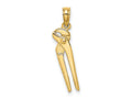 FJC Finejewelers 10 kt Yellow Gold 3-D Moveable Locking Wrench Charm 19 x 5 mm