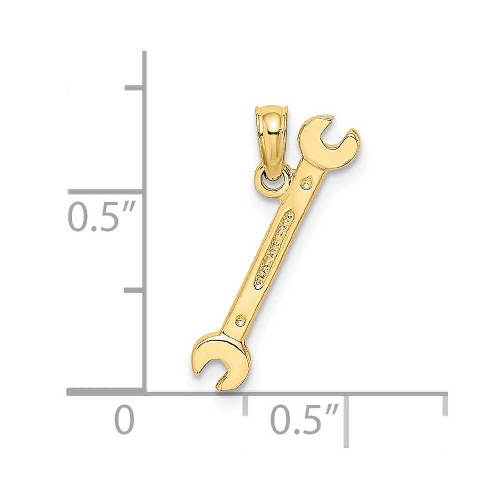 FJC Finejewelers 10 kt Yellow Gold 3-D Double Open-Ended Wrench Charm 16 x 4 mm