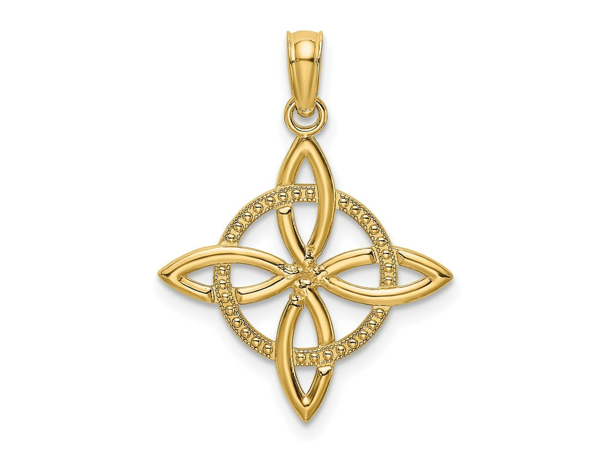 FJC Finejewelers 10 kt Yellow Gold Small Celtic Eternity Knot Charm 21 x 18 mm