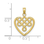 FJC Finejewelers 10 kt Yellow Gold Small Celtic Knot Heart Charm 20 x 14 mm