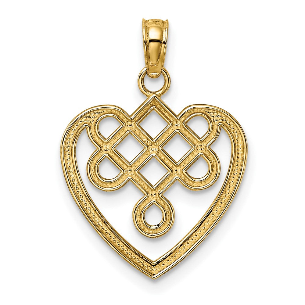 FJC Finejewelers 10 kt Yellow Gold Small Celtic Knot Heart Charm 20 x 14 mm