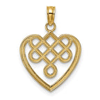 FJC Finejewelers 10 kt Yellow Gold Small Celtic Knot Heart Charm 20 x 14 mm