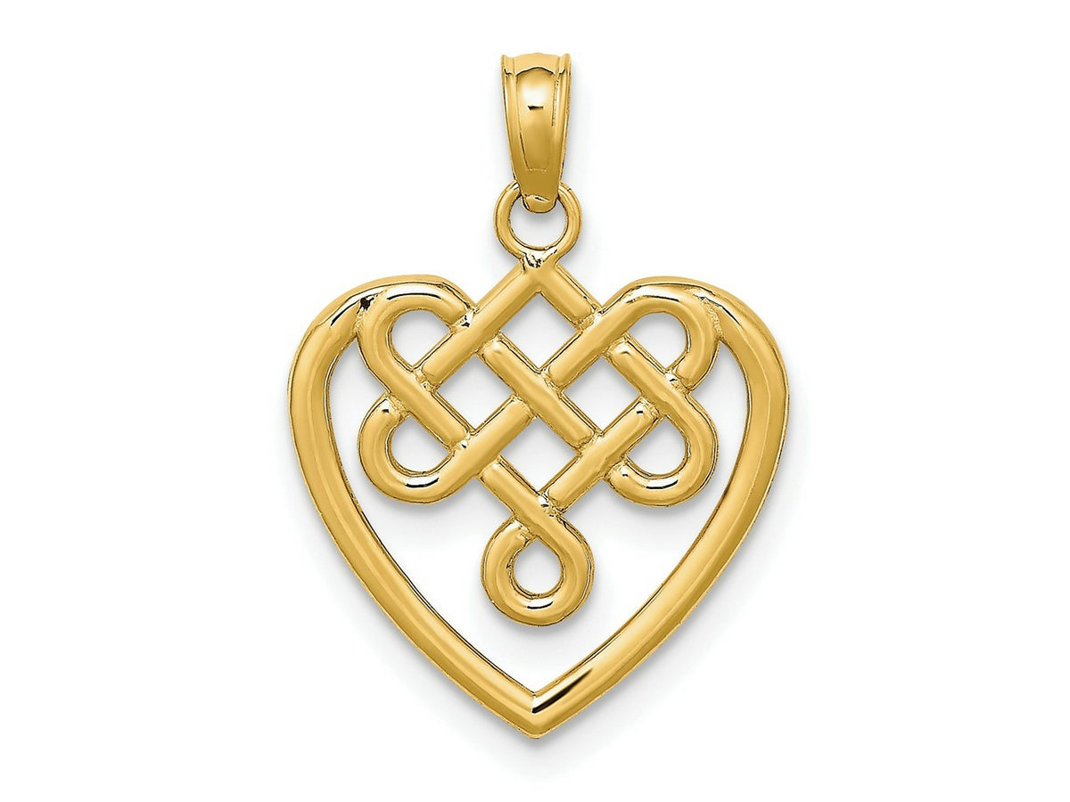 FJC Finejewelers 10 kt Yellow Gold Small Celtic Knot Heart Charm 20 x 14 mm