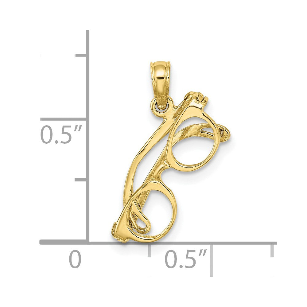 FJC Finejewelers 10 kt Yellow Gold 3-D Moveable Sunglasses Charm 5 x 18 mm