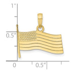FJC Finejewelers 10 kt Yellow Gold American Flag Charm 14 x 19 mm
