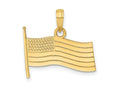 FJC Finejewelers 10 kt Yellow Gold American Flag Charm 14 x 19 mm