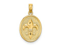 FJC Finejewelers 10 kt Yellow Gold Fleur de Lis on Oval Disc Charm 19 x 12 mm