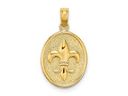 FJC Finejewelers 10 kt Yellow Gold Fleur de Lis on Oval Disc Charm 19 x 12 mm