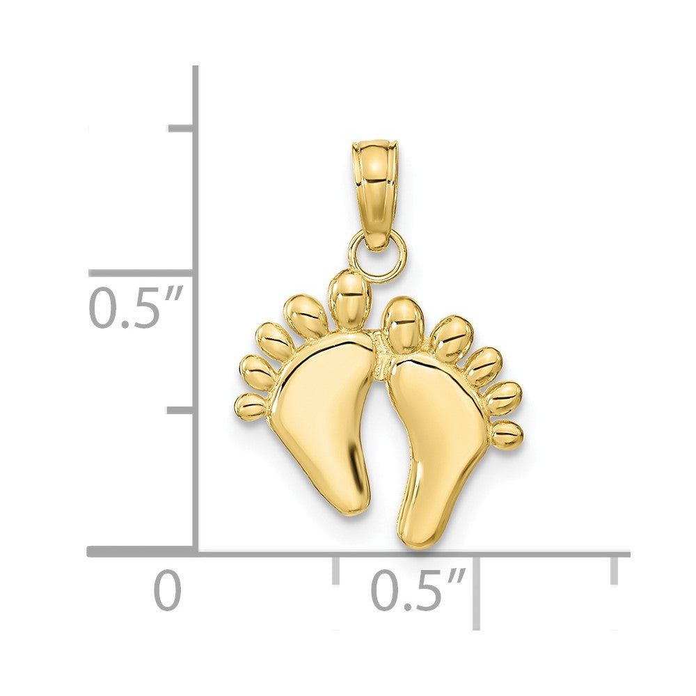 FJC Finejewelers 10 kt Yellow Gold Double Feet Hang Ten Style Charm 14 x 12 mm