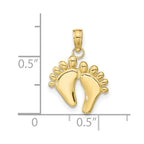 FJC Finejewelers 10 kt Yellow Gold Double Feet Hang Ten Style Charm 14 x 12 mm