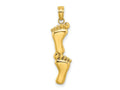 FJC Finejewelers 10 kt Yellow Gold Polished Double Vertical Feet Charm 22 x 6 mm