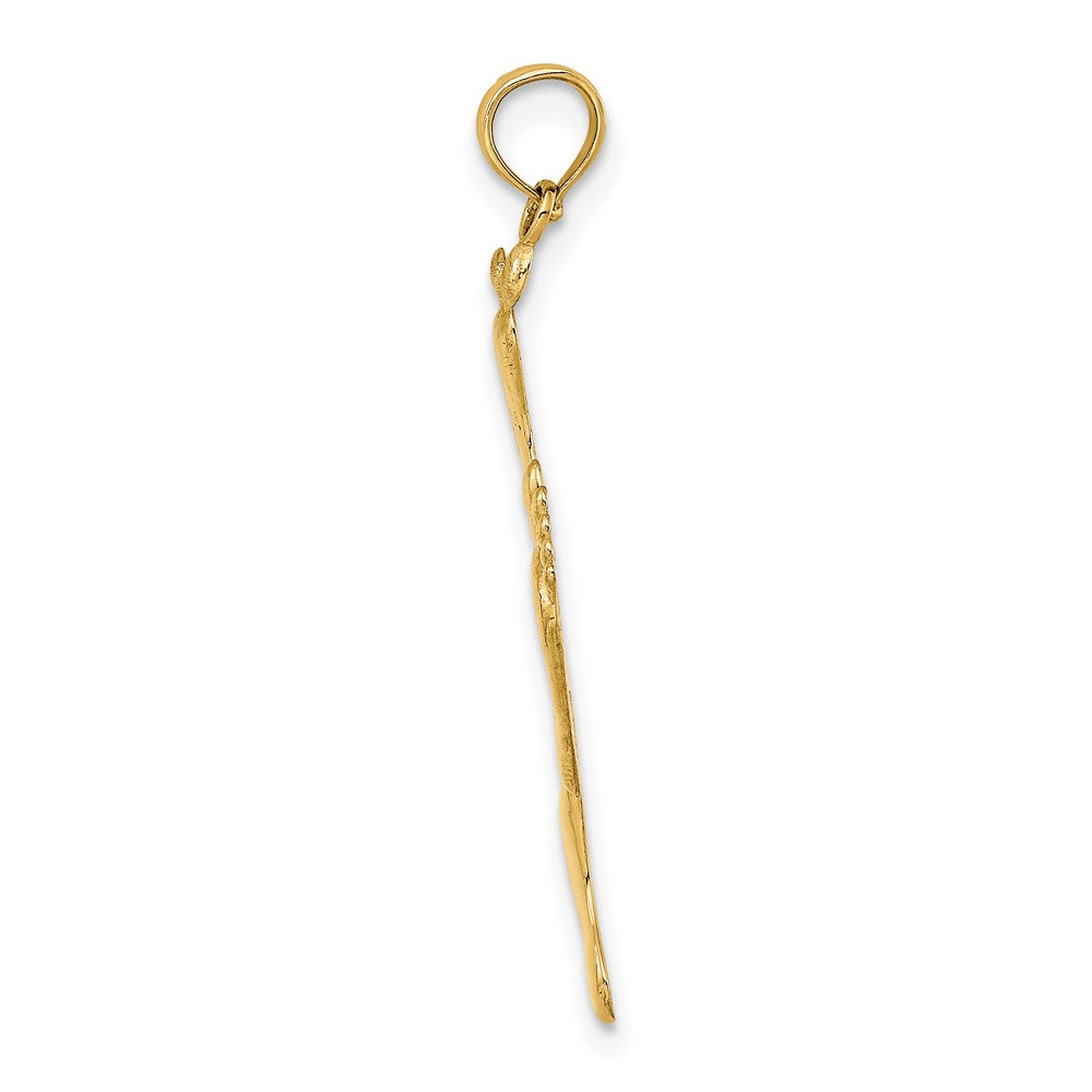 FJC Finejewelers 10 kt Yellow Gold Polished Triple Vertical Feet Charm 27 x 11 mm