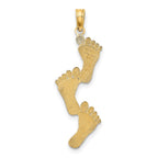 FJC Finejewelers 10 kt Yellow Gold Polished Triple Vertical Feet Charm 27 x 11 mm
