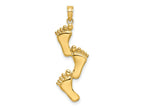 FJC Finejewelers 10 kt Yellow Gold Polished Triple Vertical Feet Charm 27 x 11 mm