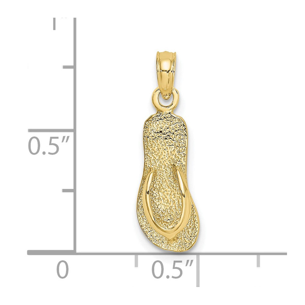 FJC Finejewelers 10 kt Yellow Gold Single Polished Strap Flip-Flop Charm 20 x 6 mm