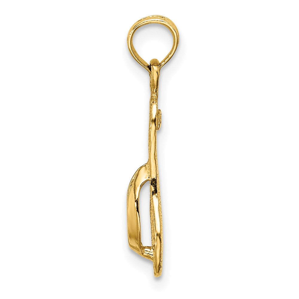 FJC Finejewelers 10 kt Yellow Gold Single Polished Strap Flip-Flop Charm 20 x 6 mm