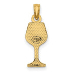 FJC Finejewelers 10 kt Yellow Gold Wine Glass Charm 14 x 7 mm