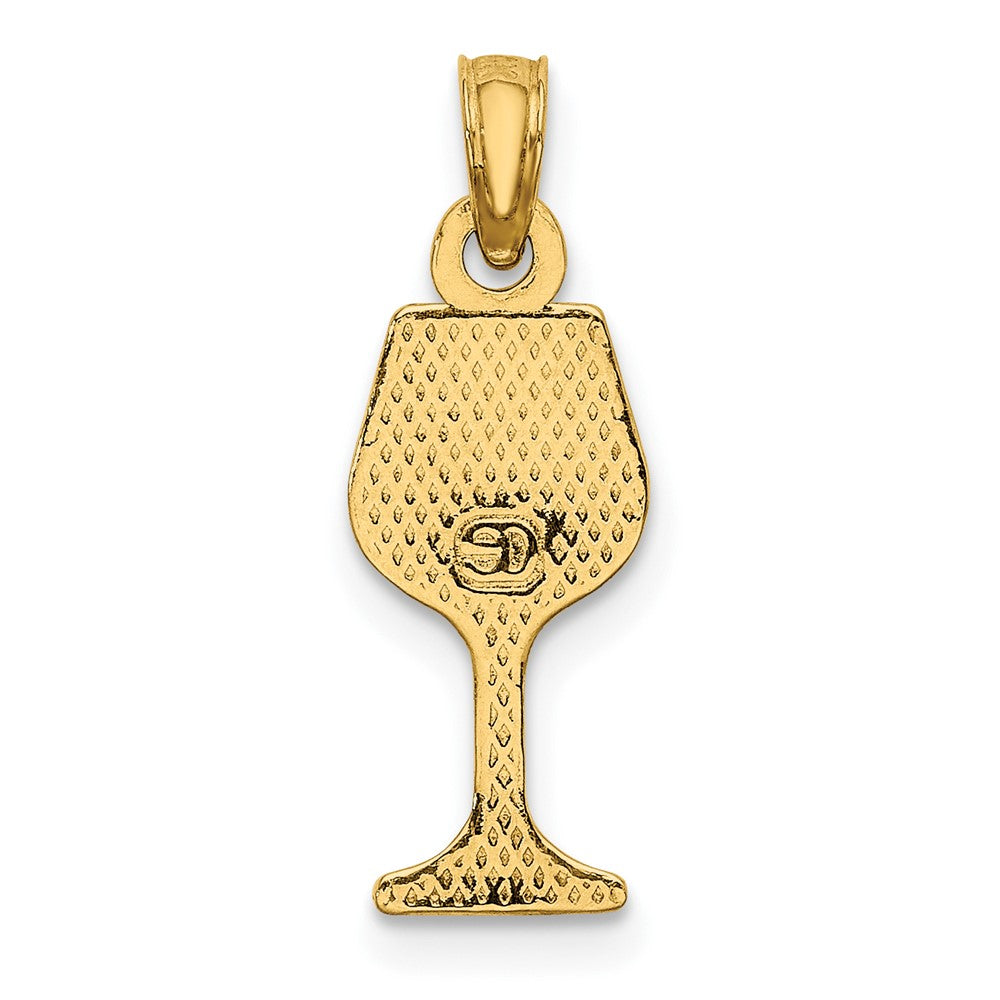 FJC Finejewelers 10 kt Yellow Gold Wine Glass Charm 14 x 7 mm