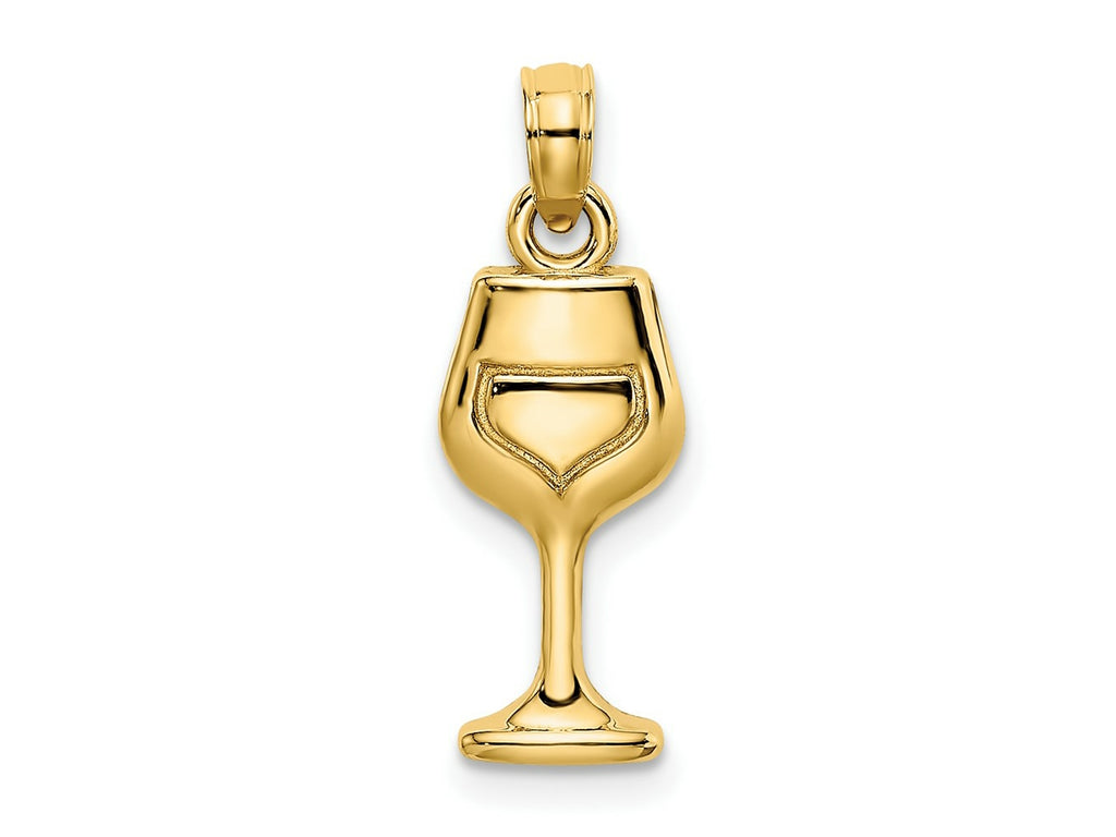 FJC Finejewelers 10 kt Yellow Gold Wine Glass Charm 14 x 7 mm