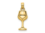 FJC Finejewelers 10 kt Yellow Gold Wine Glass Charm 14 x 7 mm