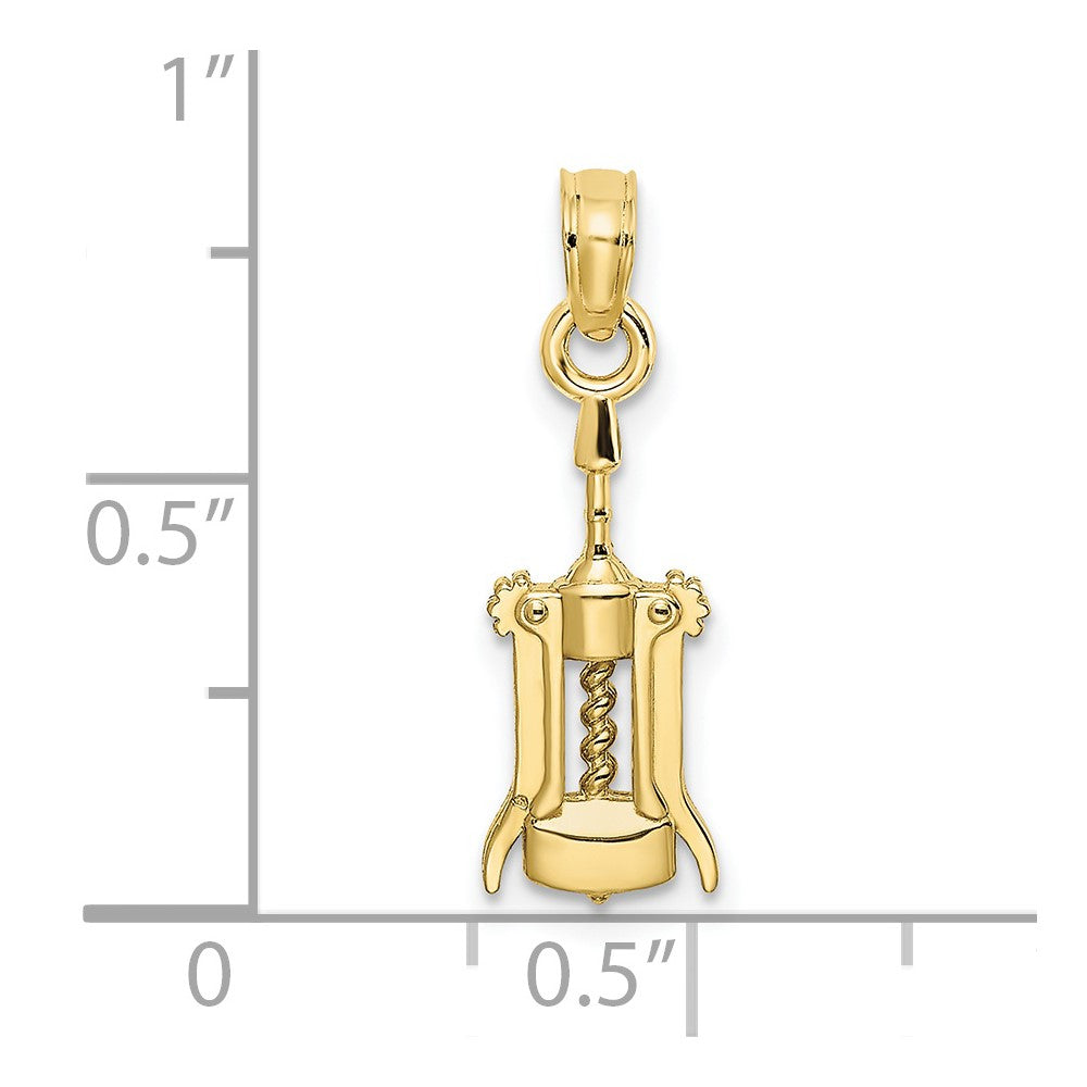 FJC Finejewelers 10 kt Yellow Gold Wine Opener Charm 14 x 6 mm