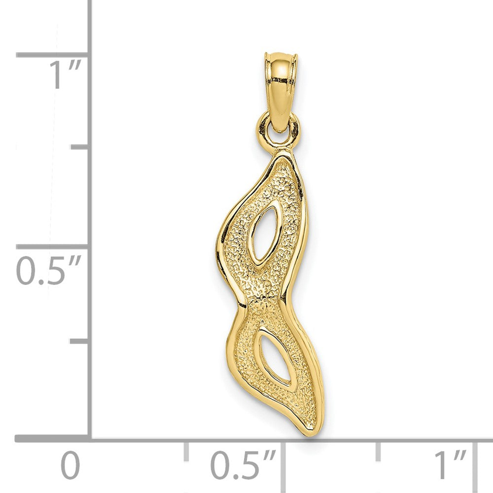 FJC Finejewelers 10 kt Yellow Gold 3-D Beveled Masquerade Mask Charm 19 x 6 mm