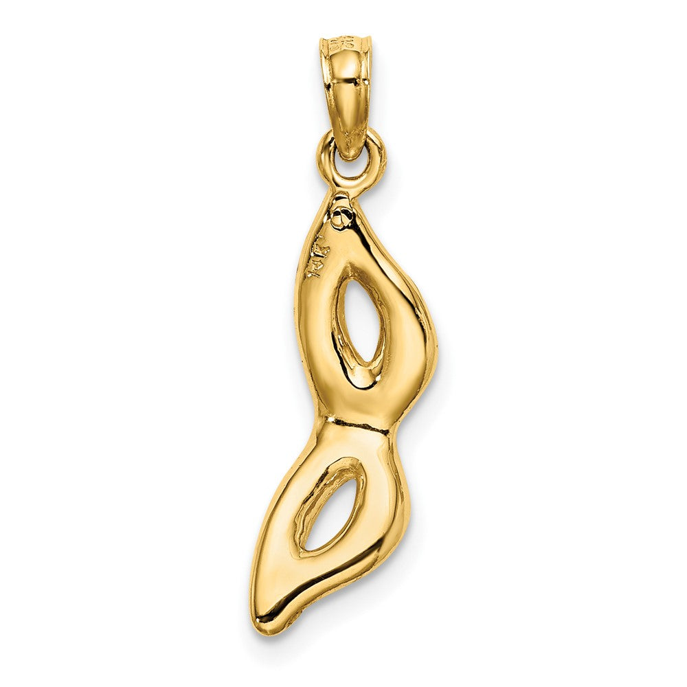 FJC Finejewelers 10 kt Yellow Gold 3-D Beveled Masquerade Mask Charm 19 x 6 mm