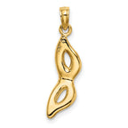 FJC Finejewelers 10 kt Yellow Gold 3-D Beveled Masquerade Mask Charm 19 x 6 mm