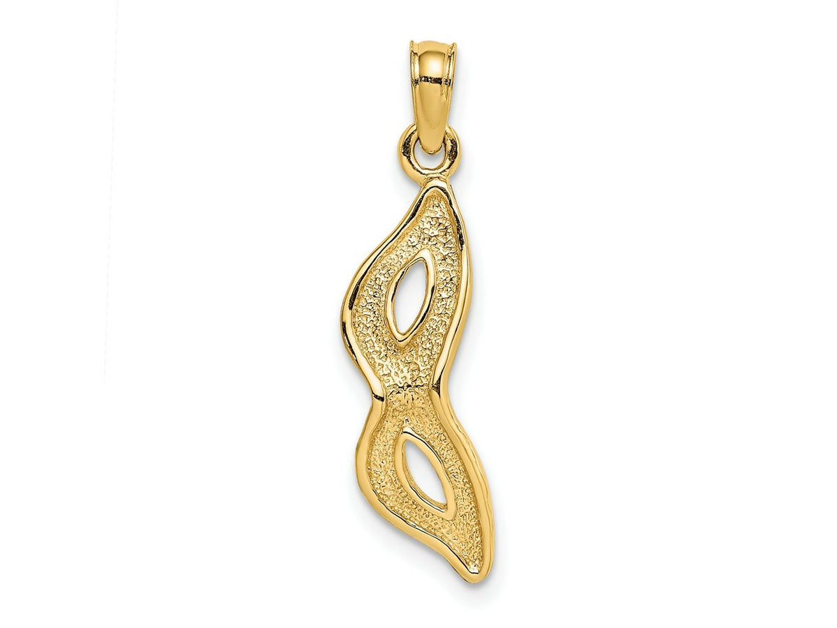 FJC Finejewelers 10 kt Yellow Gold 3-D Beveled Masquerade Mask Charm 19 x 6 mm
