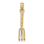FJC Finejewelers 10 kt Yellow Gold 3-D Fork Garden Tool Charm 18 x 4 mm