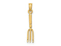 FJC Finejewelers 10 kt Yellow Gold 3-D Fork Garden Tool Charm 18 x 4 mm