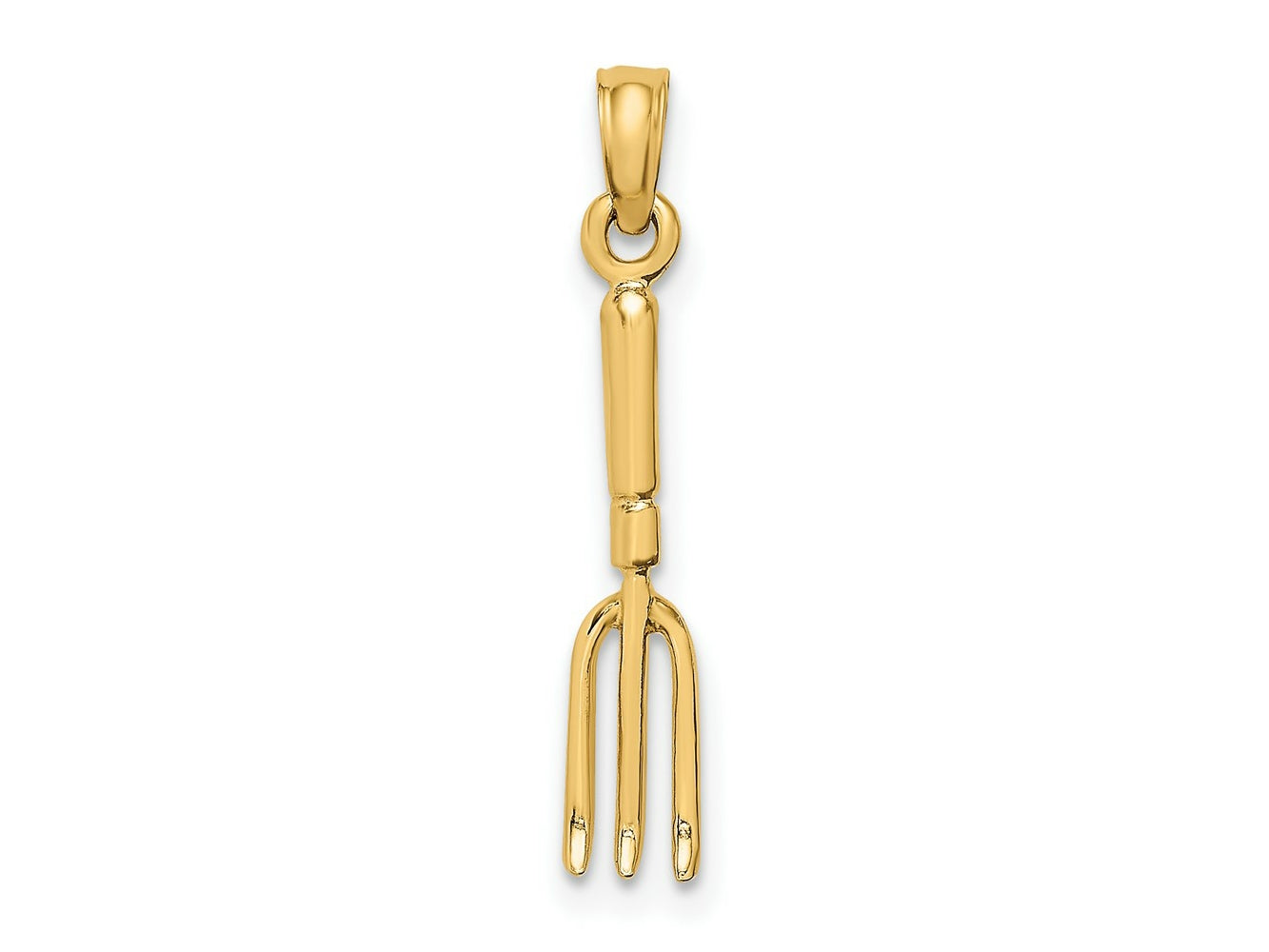FJC Finejewelers 10 kt Yellow Gold 3-D Fork Garden Tool Charm 18 x 4 mm