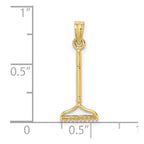 FJC Finejewelers 10 kt Yellow Gold 3-D Landscape Rake Garden Tool Charm 17 x 8 mm